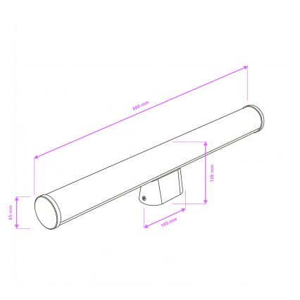 Brilagi - vannitoa peegli LED-valgustus TUBE LED/15W/230V 3000/4000/6500K IP44 läikiv kroomviimistlus