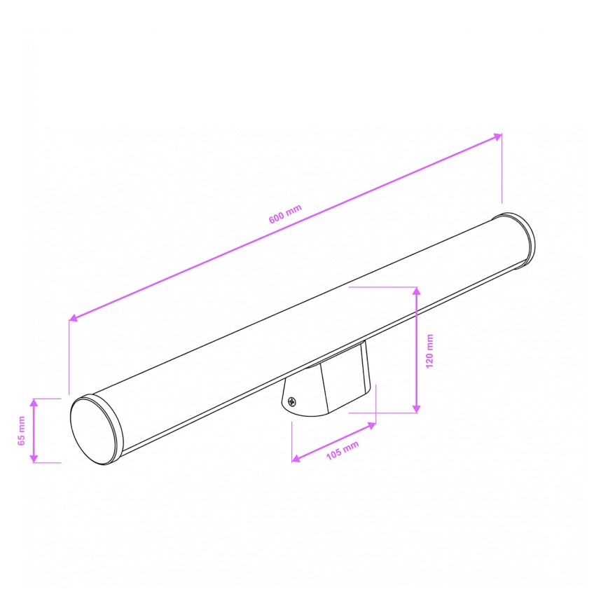 Brilagi - vannitoa peegli LED-valgustus TUBE LED/15W/230V 3000/4000/6500K IP44 läikiv kroomviimistlus