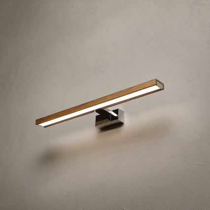 Brilagi - LED vannitoa peegli valgustus WOODY MIRROR 3-ühes LED/12W/230V 60 cm IP44 läikiv kroom/tamm