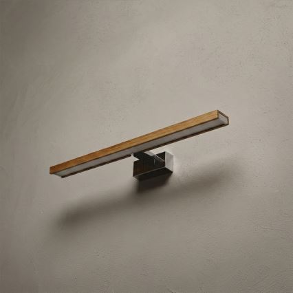 Brilagi - LED vannitoa peegli valgustus WOODY MIRROR 3-ühes LED/12W/230V 60 cm IP44 läikiv kroom/tamm