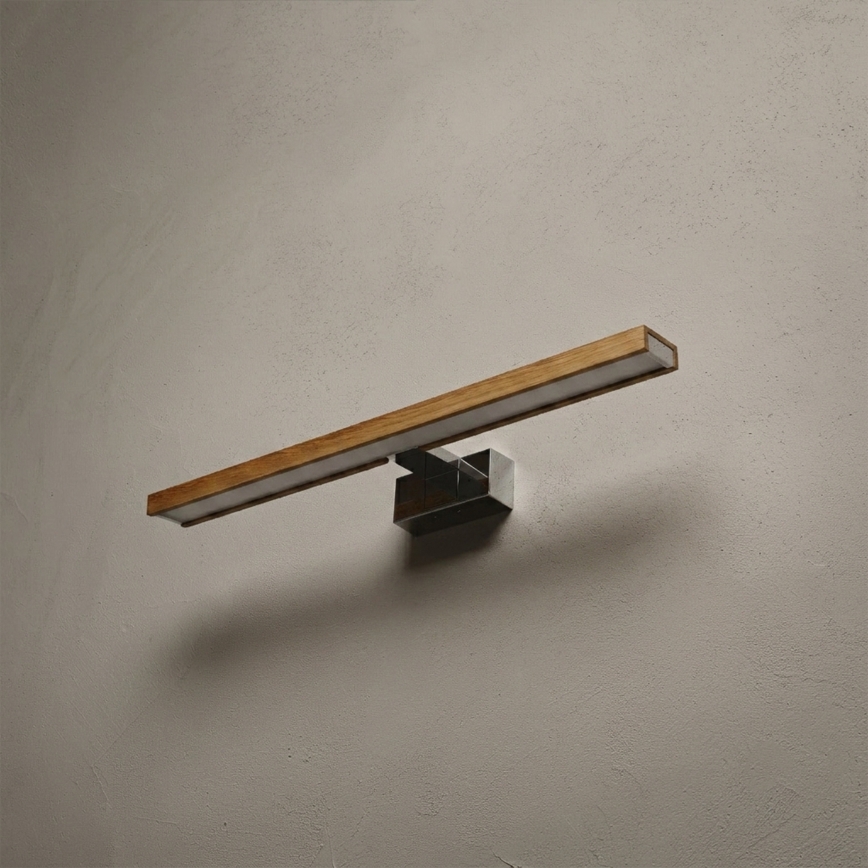 Brilagi - LED vannitoa peegli valgustus WOODY MIRROR 3-ühes LED/12W/230V 60 cm IP44 läikiv kroom/tamm