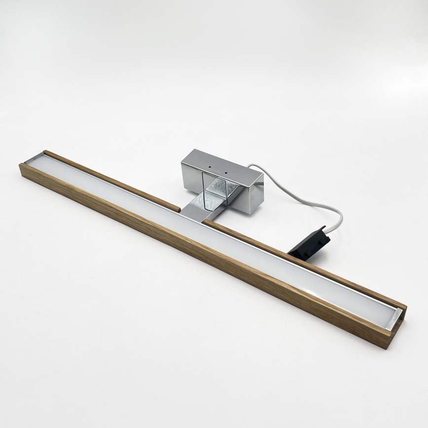 Brilagi - LED vannitoa peegli valgustus WOODY MIRROR 3-ühes LED/12W/230V 60 cm IP44 läikiv kroom/tamm