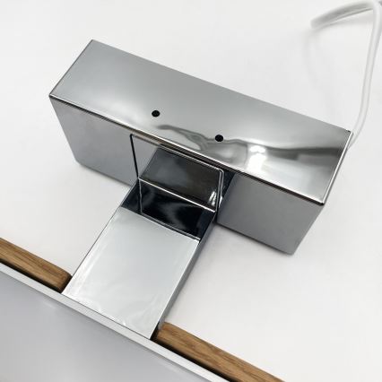 Brilagi - LED vannitoa peegli valgustus WOODY MIRROR 3-ühes LED/12W/230V 60 cm IP44 läikiv kroom/tamm