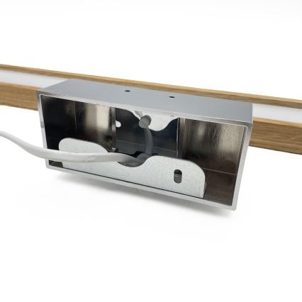 Brilagi - LED vannitoa peegli valgustus WOODY MIRROR 3-ühes LED/12W/230V 60 cm IP44 läikiv kroom/tamm