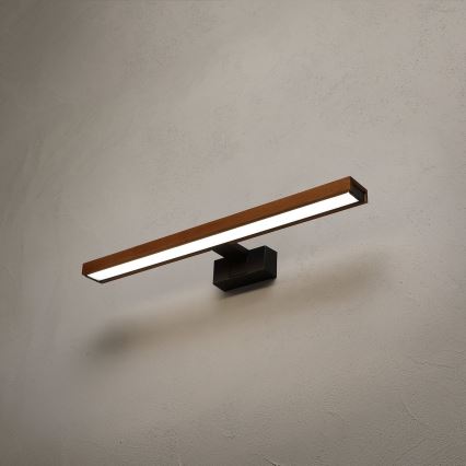 Brilagi - WOODY MIRROR 3-ühes LED-vannitoa peeglivalgusti 12W/230V 60 cm IP44 must/tamm-kirsipuu