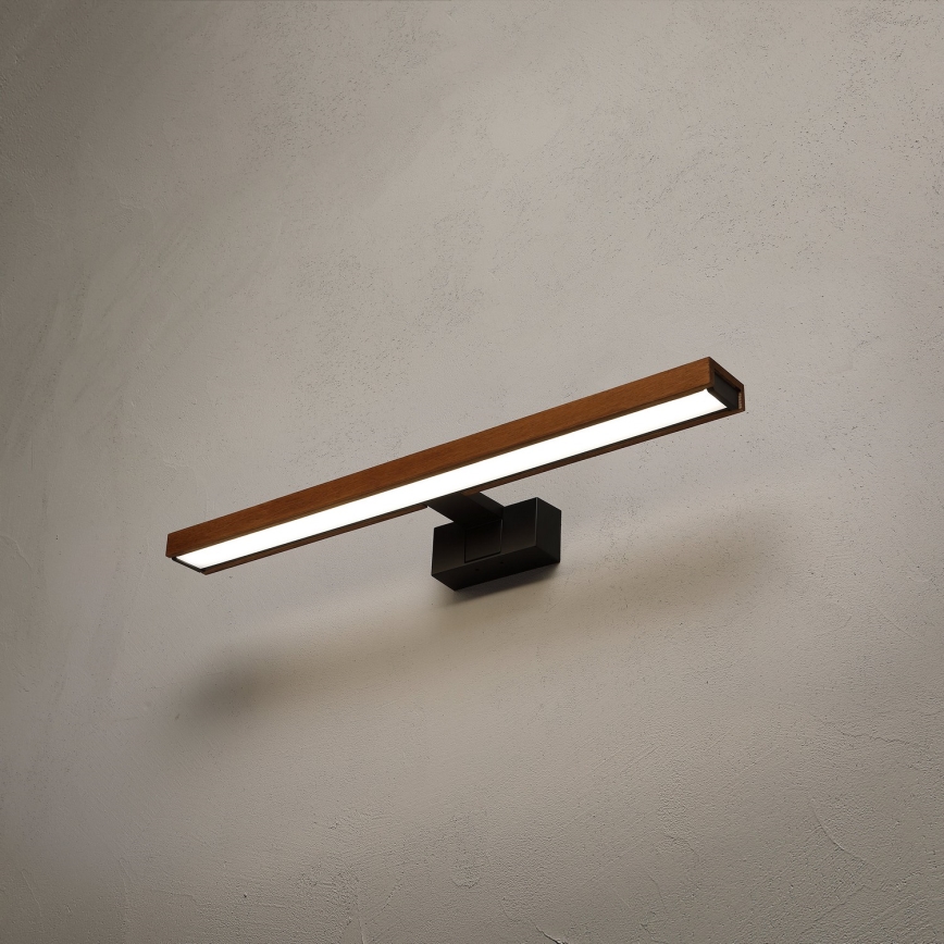 Brilagi - WOODY MIRROR 3-ühes LED-vannitoa peeglivalgusti 12W/230V 60 cm IP44 must/tamm-kirsipuu