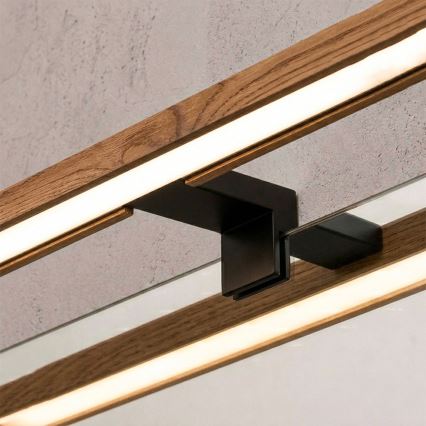 Brilagi - WOODY MIRROR 3-ühes LED-vannitoa peeglivalgusti 12W/230V 60 cm IP44 must/tamm-kirsipuu