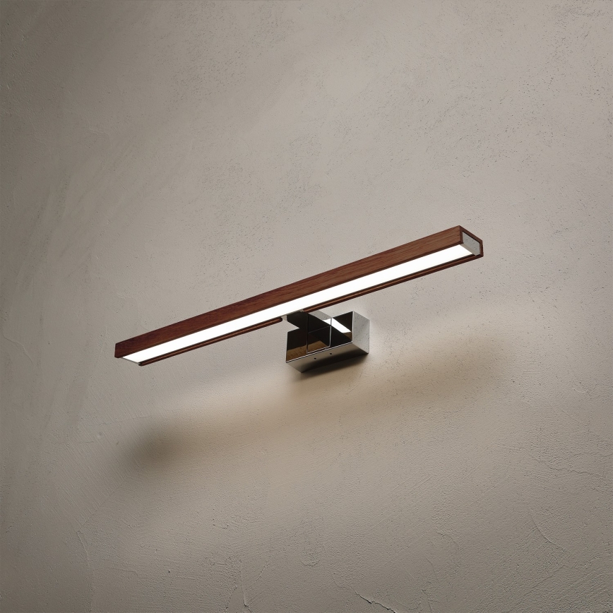 Brilagi - Vannitoa peegli LED-valgustus WOODY MIRROR 3-ühes LED/12W/230V 60 cm IP44 läikiv kroom/kirsipuu