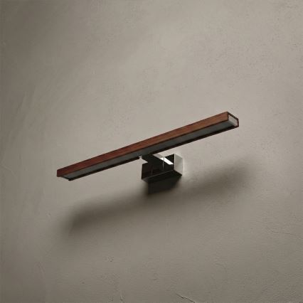 Brilagi - Vannitoa peegli LED-valgustus WOODY MIRROR 3-ühes LED/12W/230V 60 cm IP44 läikiv kroom/kirsipuu