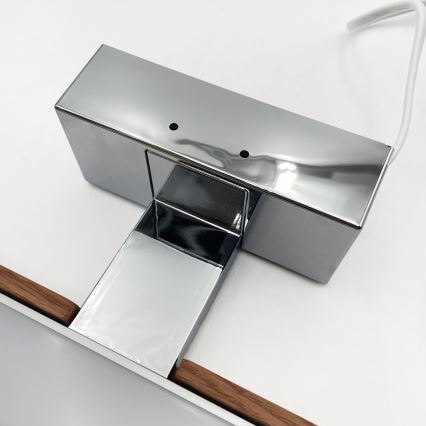 Brilagi - Vannitoa peegli LED-valgustus WOODY MIRROR 3-ühes LED/12W/230V 60 cm IP44 läikiv kroom/kirsipuu