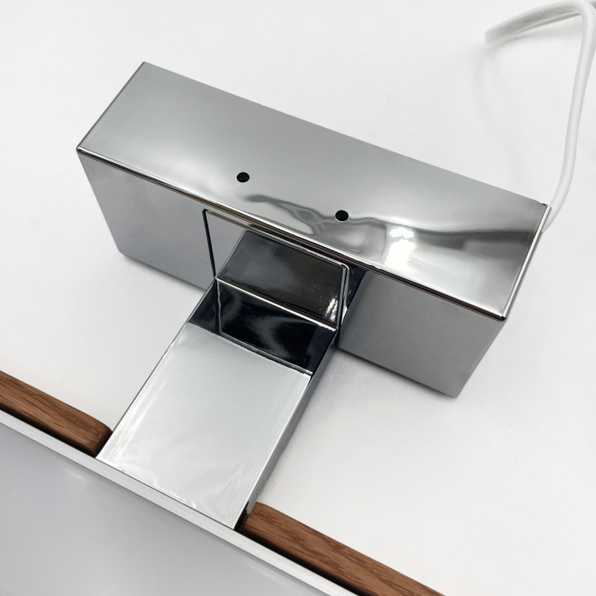 Brilagi - Vannitoa peegli LED-valgustus WOODY MIRROR 3-ühes LED/12W/230V 60 cm IP44 läikiv kroom/kirsipuu