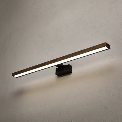 Brilagi - LED-vannitoa peegli valgustus WOODY MIRROR 3v1 LED/15W/230V 80 cm IP44 must/tamme-pähkel