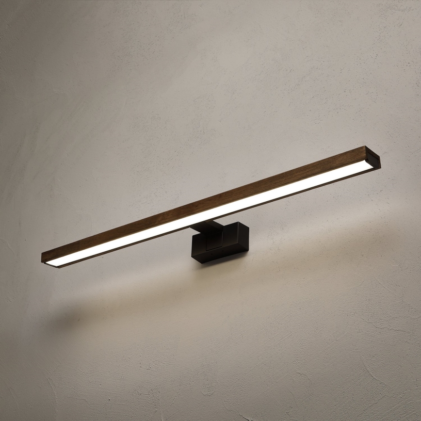 Brilagi - LED-vannitoa peegli valgustus WOODY MIRROR 3v1 LED/15W/230V 80 cm IP44 must/tamme-pähkel