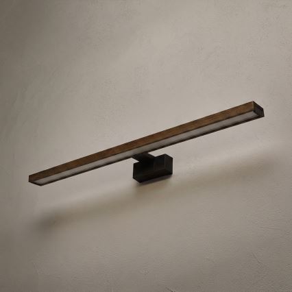 Brilagi - LED-vannitoa peegli valgustus WOODY MIRROR 3v1 LED/15W/230V 80 cm IP44 must/tamme-pähkel