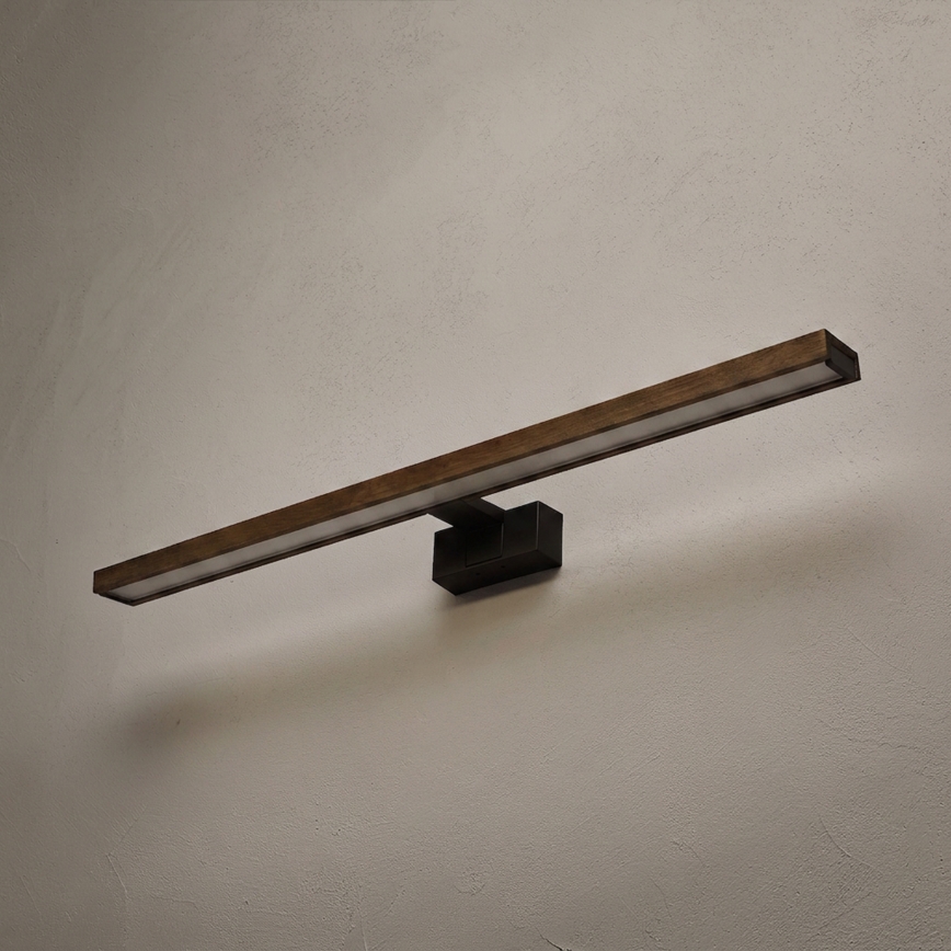 Brilagi - LED-vannitoa peegli valgustus WOODY MIRROR 3v1 LED/15W/230V 80 cm IP44 must/tamme-pähkel