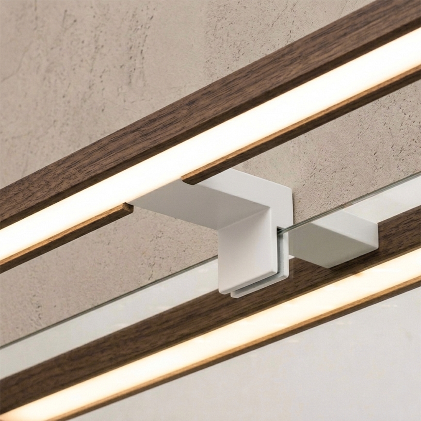 Brilagi - WOODY MIRROR 3-ühes LED-vannitoa peeglivalgusti, 8 W, 230 V, 40 cm, IP44, valge/tamm