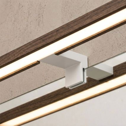 Brilagi - LED vannitoa peegli valgustus WOODY MIRROR 3-ühes LED/15W/230V 80 cm IP44 valge/tamm-pähkel