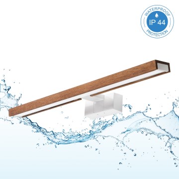 Brilagi - LED-vannitoa peegli valgustus 3-ühes WOODY MIRROR LED/12W/230V 60 cm IP44 valge/tamm kirsipuu