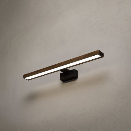 Brilagi - LED vannitoa peegli valgustus 3-ühes WOODY MIRROR LED/12W/230V IP44 must/tammepähkel