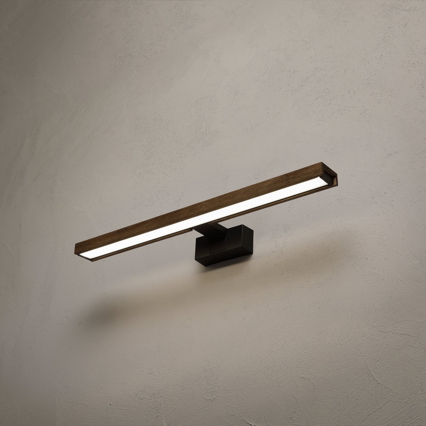 Brilagi - LED vannitoa peegli valgustus 3-ühes WOODY MIRROR LED/12W/230V IP44 must/tammepähkel