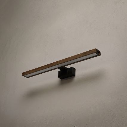 Brilagi - LED vannitoa peegli valgustus 3-ühes WOODY MIRROR LED/12W/230V IP44 must/tammepähkel