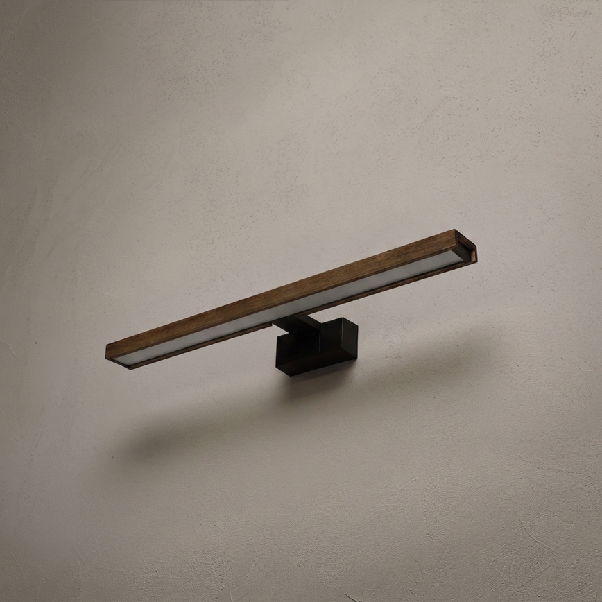 Brilagi - LED vannitoa peegli valgustus 3-ühes WOODY MIRROR LED/12W/230V IP44 must/tammepähkel