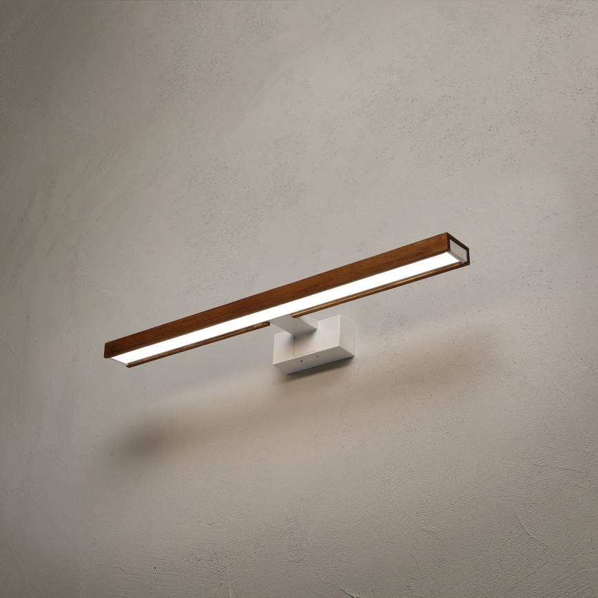 Brilagi - LED-vannitoa peegli valgustus 3-ühes WOODY MIRROR LED/12W/230V 60 cm IP44 valge/tamm kirsipuu