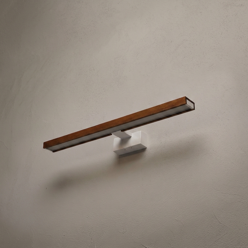 Brilagi - LED-vannitoa peegli valgustus 3-ühes WOODY MIRROR LED/12W/230V 60 cm IP44 valge/tamm kirsipuu