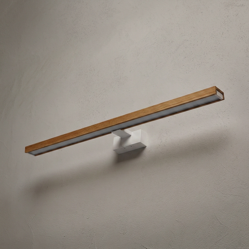 Brilagi - LED-vannitoa peegli valgustus 3-ühes WOODY MIRROR LED/15W/230V 80 cm IP44 valge/tamm