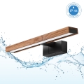 Brilagi - LED-vannitoa peegli valgustus 3-ühes WOODY MIRROR LED/8W/230V 40 cm IP44 must/tamm