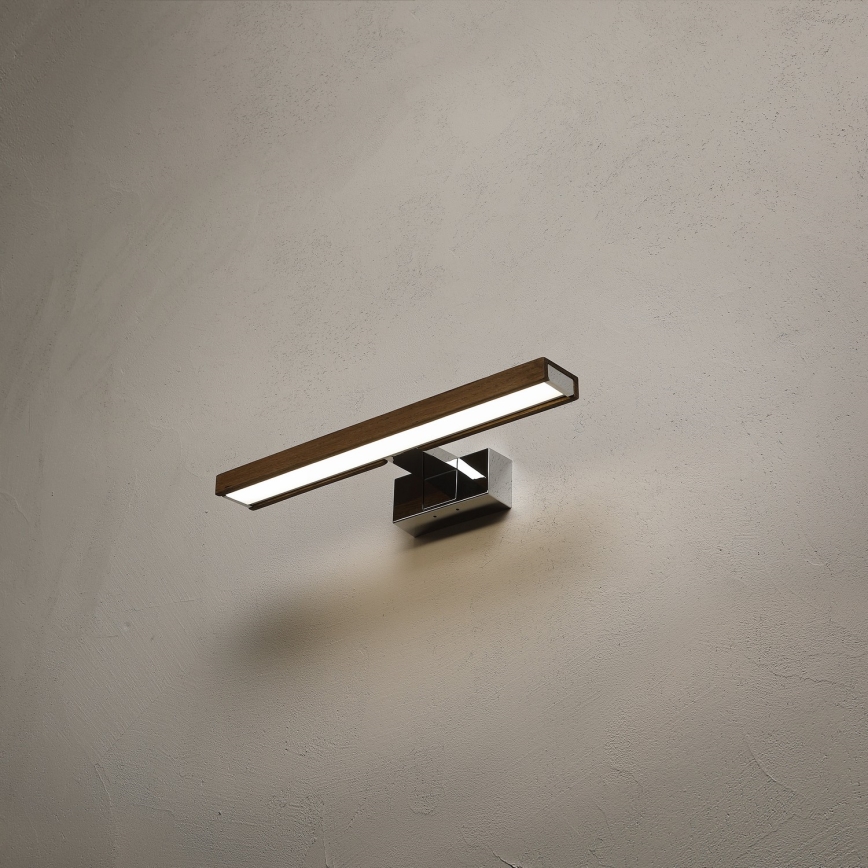 Brilagi - WOODY MIRROR 3-ühes LED-vannitoa peegli valgusti LED/8W/230V 40 cm IP44 läikiv kroom/tamm/pähkel
