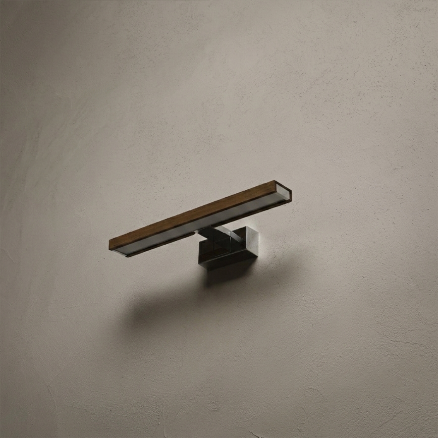 Brilagi - WOODY MIRROR 3-ühes LED-vannitoa peegli valgusti LED/8W/230V 40 cm IP44 läikiv kroom/tamm/pähkel