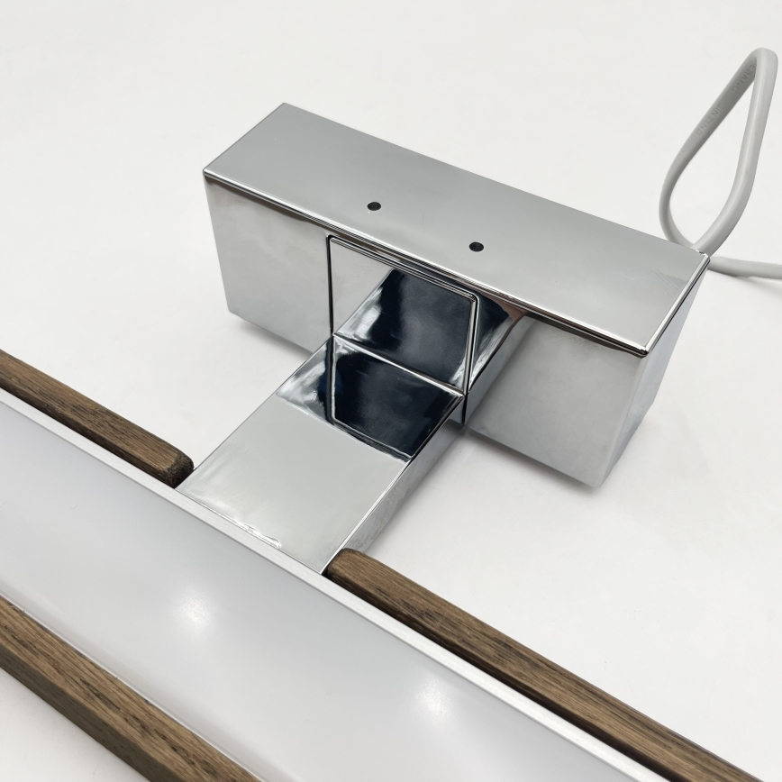 Brilagi - WOODY MIRROR 3-ühes LED-vannitoa peegli valgusti LED/8W/230V 40 cm IP44 läikiv kroom/tamm/pähkel