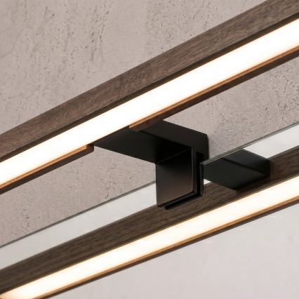 Brilagi - LED vannitoapeegli valgusti 3-ühes WOODY MIRROR LED/8W/230V 40 cm IP44 must/tamm pähkel