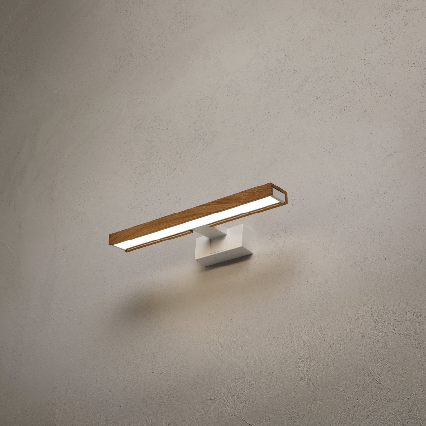 Brilagi - WOODY MIRROR 3-ühes LED-vannitoa peegli valgustus LED/8W/230V 40 cm IP44 valge/tamm