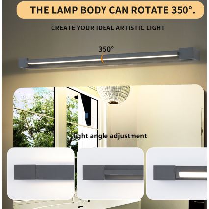 Brilagi - LED-vannitoapeegli valgusti AQUA LINE LED/24W/230V 90 cm IP44 antratsiit CRI 90