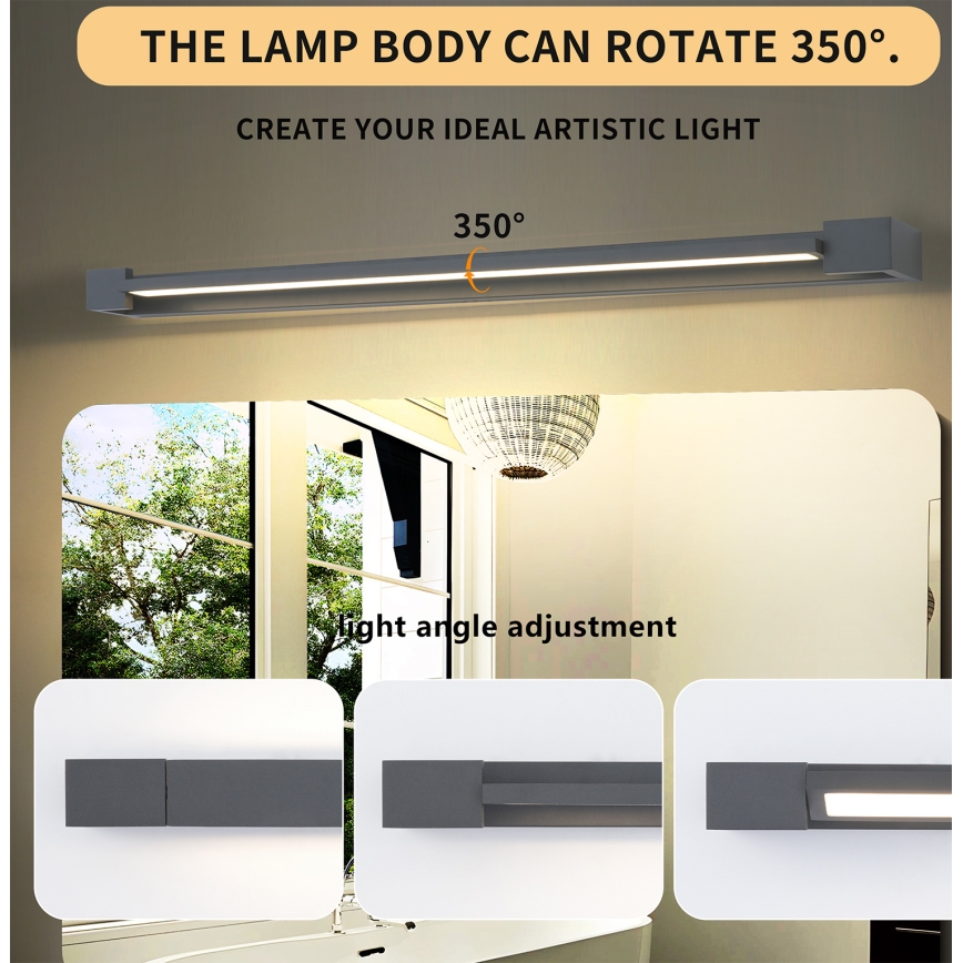 Brilagi - LED-vannitoapeegli valgusti AQUA LINE LED/24W/230V 90 cm IP44 antratsiit CRI 90