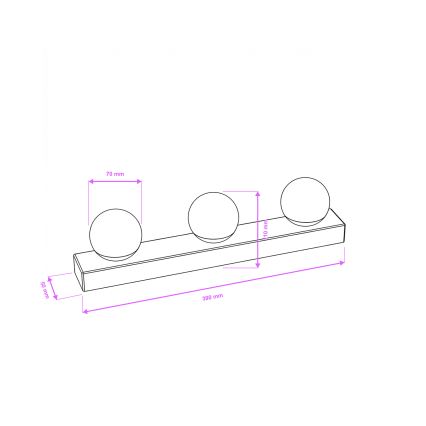 Brilagi - LED-vannitoa peegli valgusti HOLLYWOOD 3xLED/3W/230V 39 cm IP44 kuldne
