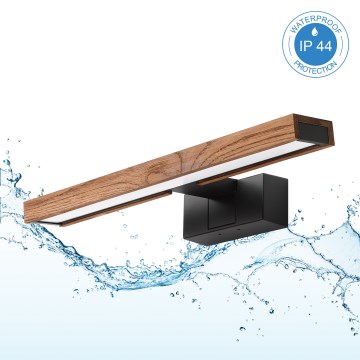 Brilagi - LED vannitoa peegli valgustus WOODY MIRROR 3-ühes LED/8W/230V 40 cm IP44 must/tamm