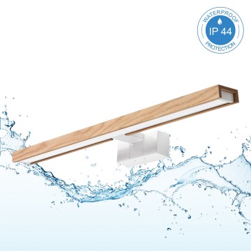 Brilagi - LED-vannitoa peeglivalgusti 3-ühes WOODY MIRROR LED/12W/230V 60 cm IP44 valge/tamm