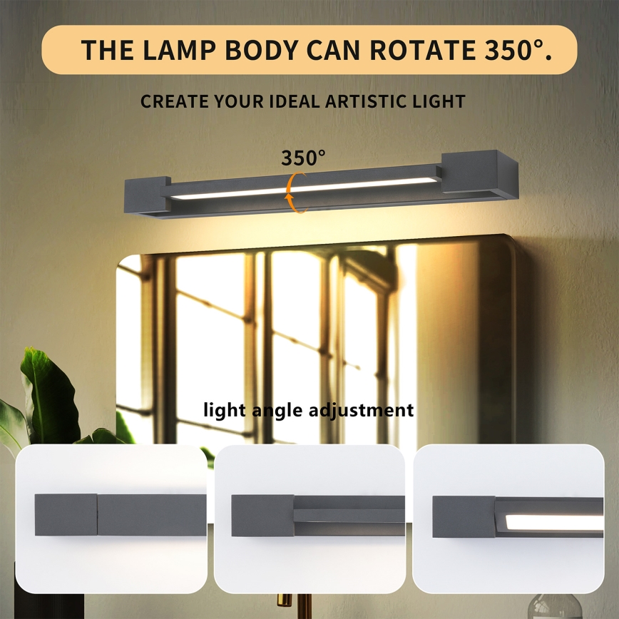 Brilagi - LED-vannitoa peegli valgustus AQUA LINE LED/12W/230V 45 cm IP44 antratsiit CRI 90