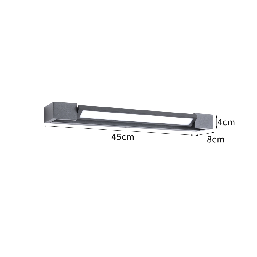Brilagi - AQUA LINE LED-vannitoa peeglivalgusti, 12 W, 230 V, 45 cm, IP44, antratsiit