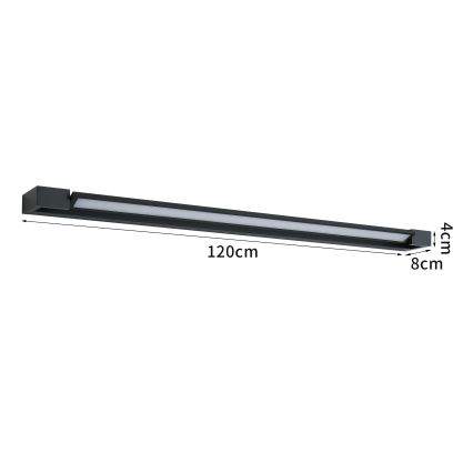 Brilagi - LED-vannitoa peegli valgustus AQUA LINE LED/36W/230V 120 cm IP44 must CRI 90