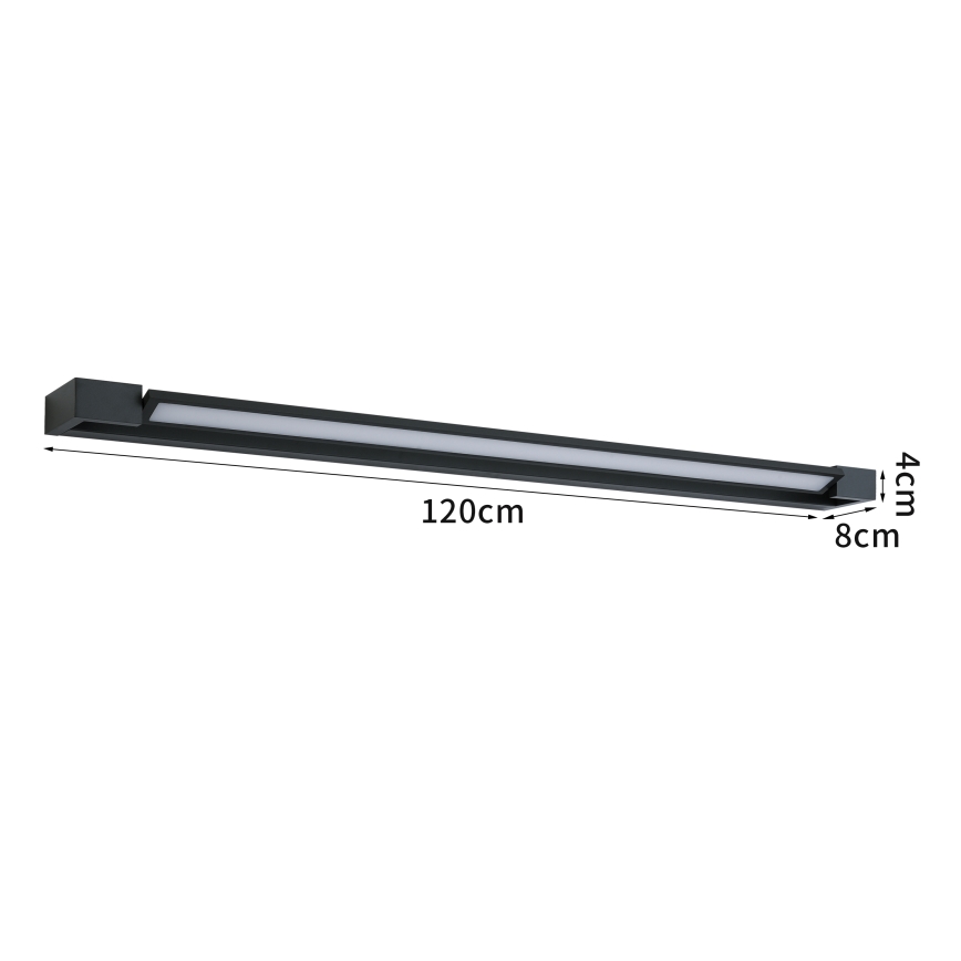 Brilagi - LED-vannitoa peegli valgustus AQUA LINE LED/36W/230V 120 cm IP44 must CRI 90