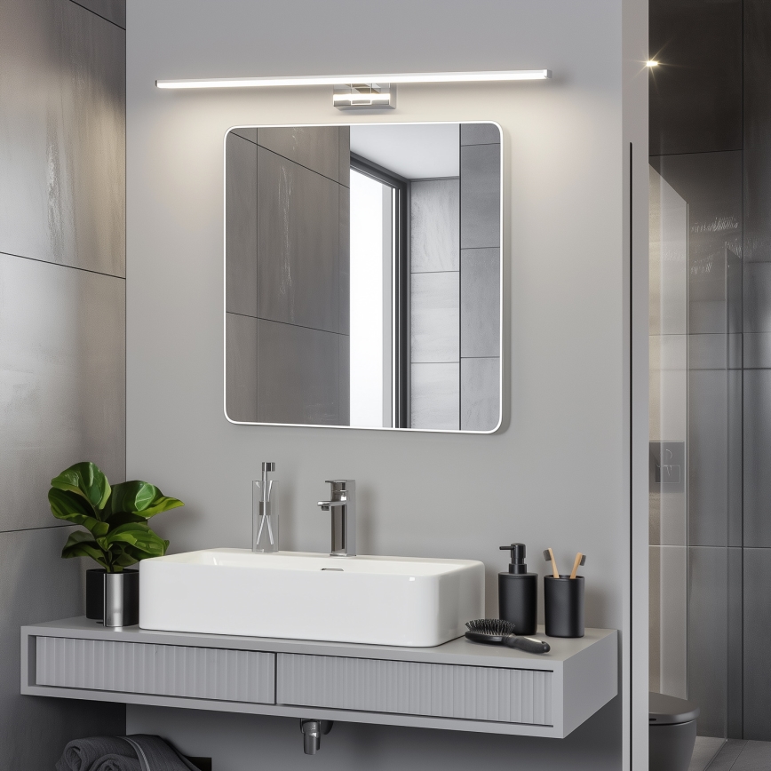 Brilagi – VESTRA 3-ühes LED-vannitoa peegli valgusti, LED/15W/230V, 80 cm, IP44, läikiv kroom