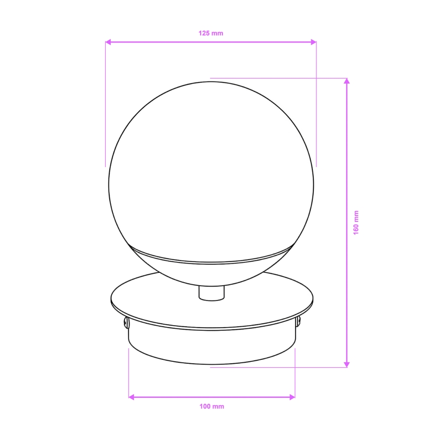 Brilagi - Vannitoa LED-seinavalgusti BALL LED/6W/230V 3000/4000/6500K IP44 must