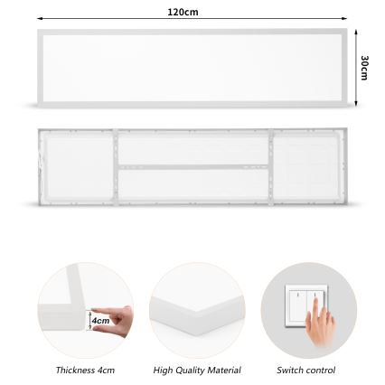 Brilagi - LED-vannitoa laevalgusti FRAME LED/50W/230V 3000/4000/6000K 120x30 cm IP44 hõbedane
