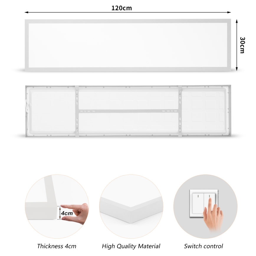 Brilagi - LED-vannitoa laevalgusti FRAME LED/50W/230V 3000/4000/6000K 120x30 cm IP44 hõbedane