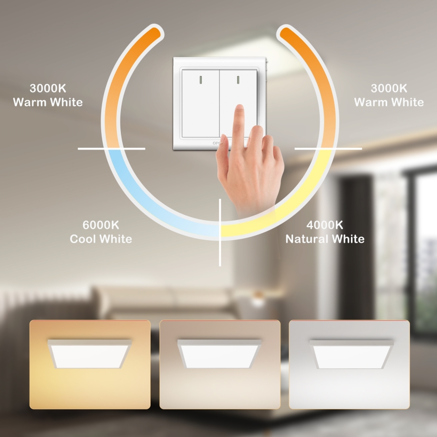 Brilagi - LED vannitoa laelamp FRAME LED/50W/230V 3000/4000/6000K 60x60 cm IP44 hõbedane