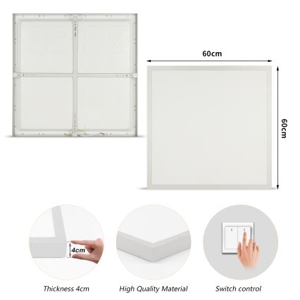 Brilagi - LED vannitoa laelamp FRAME LED/50W/230V 3000/4000/6000K 60x60 cm IP44 hõbedane
